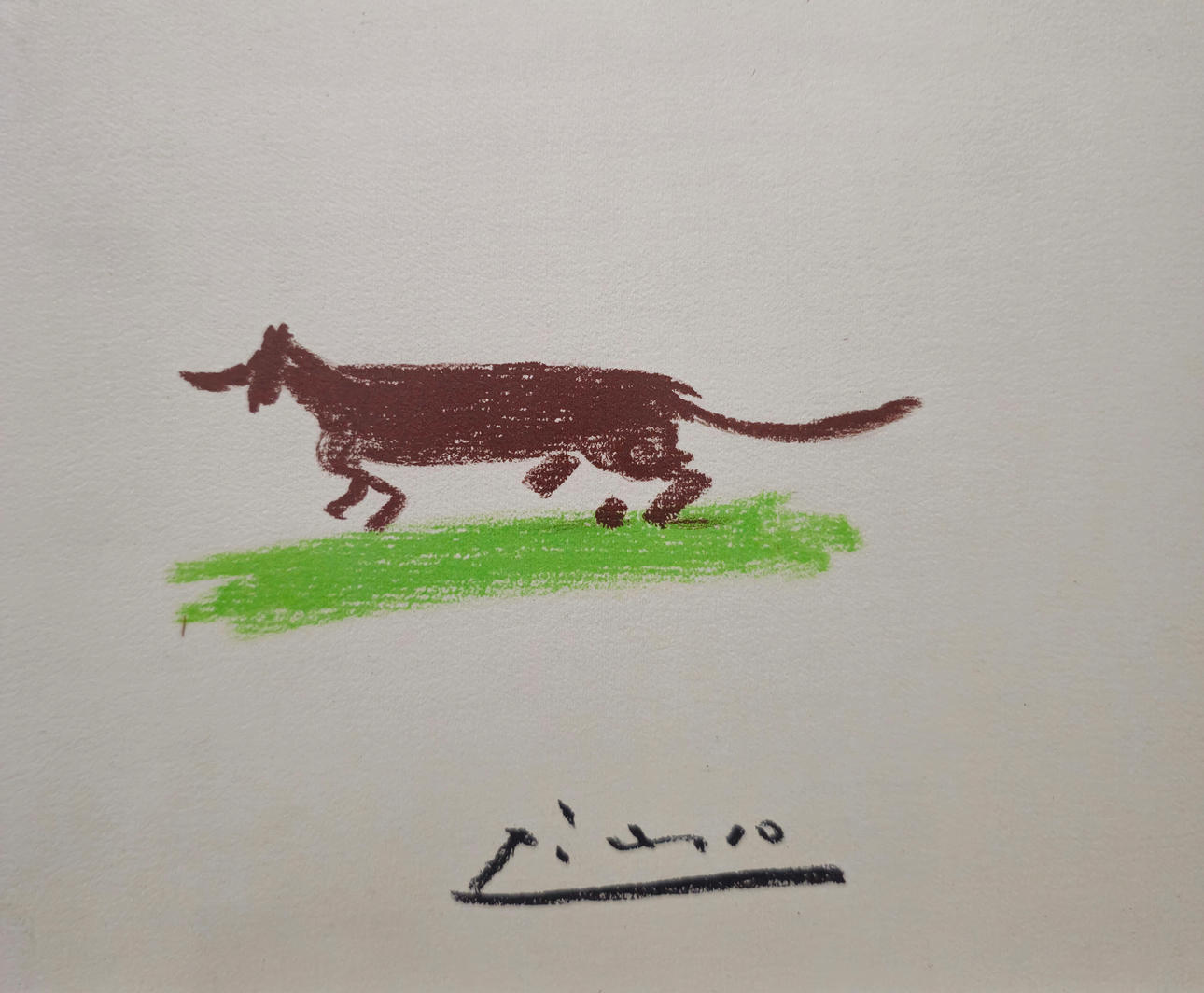 PABLO PICASSO. PERRO. LITOGRAFIA. ENMARCADA.