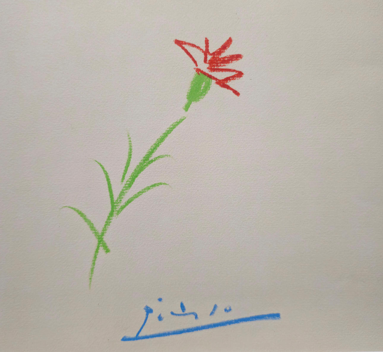 PABLO PICASSO. CARNATION. LITHOGRAPHY. FRAMED.