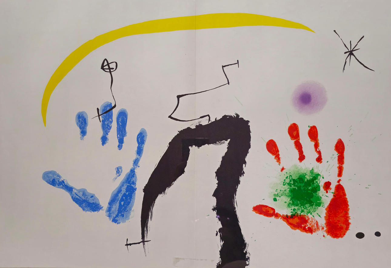 JOAN MIRO. LITHOGRAPHY. MELT THE MIRRORS. FRAMED.