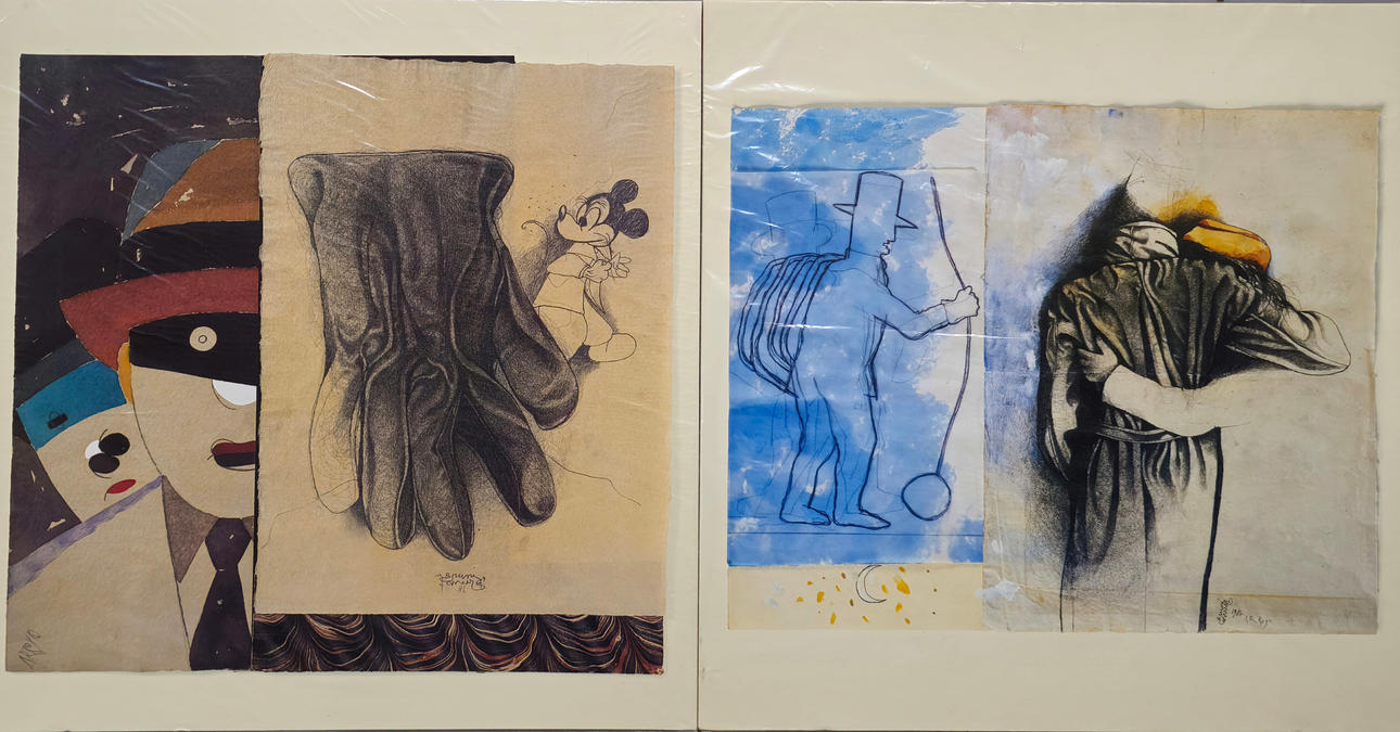 EDUARDO ARROYO. TWO LITHOGRAPHS.