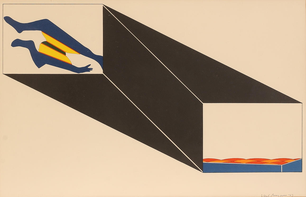 CARL MAGNUS. Lithograph in colours, signed.