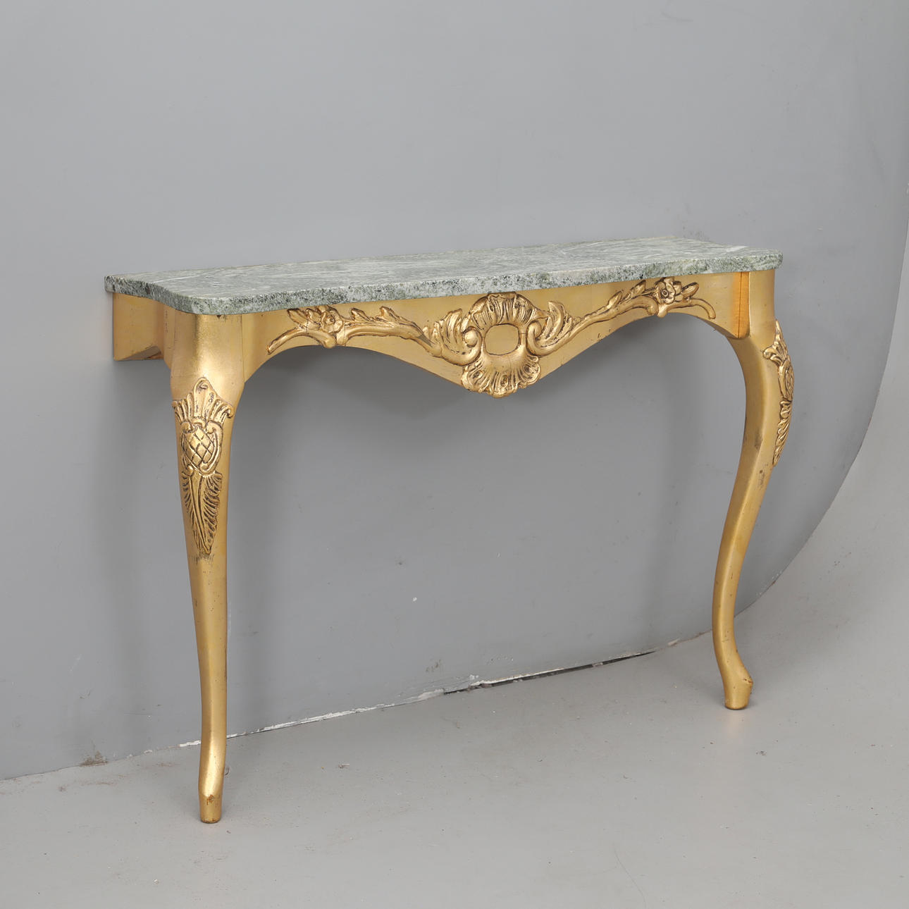 CONSOLE TABLE, with marble top.