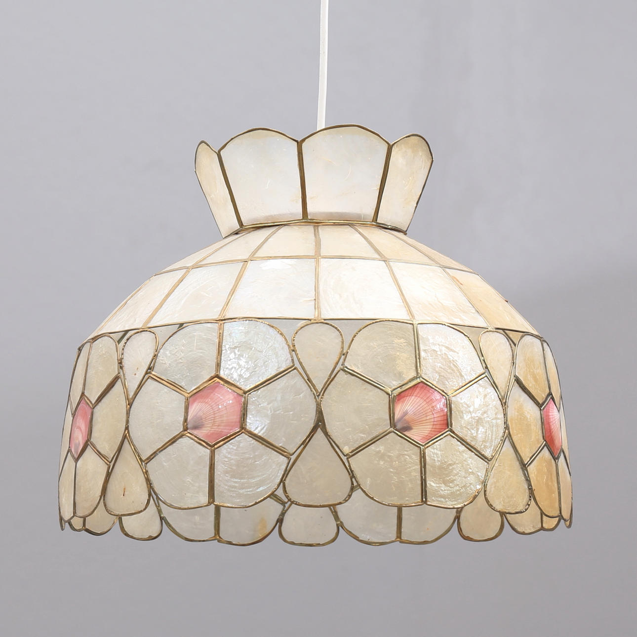 A seashell ceiling lamp, 20th century.