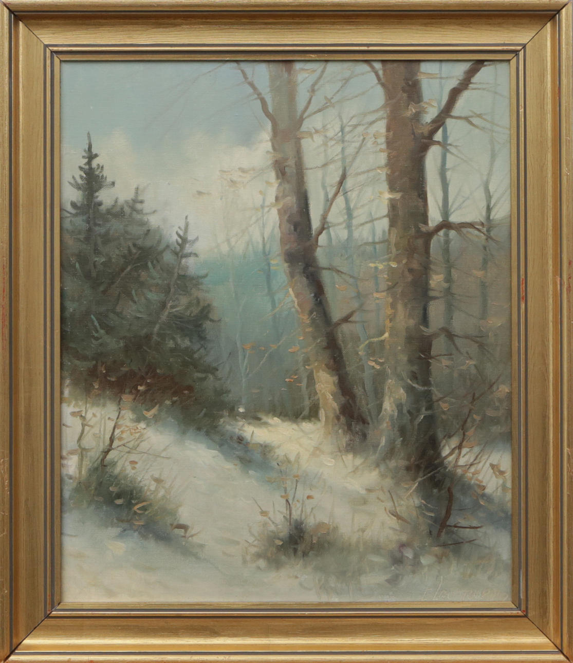 OIDENTIFIERAD KONSTNÄR. OIL, on canvas, landscape motif, signed.