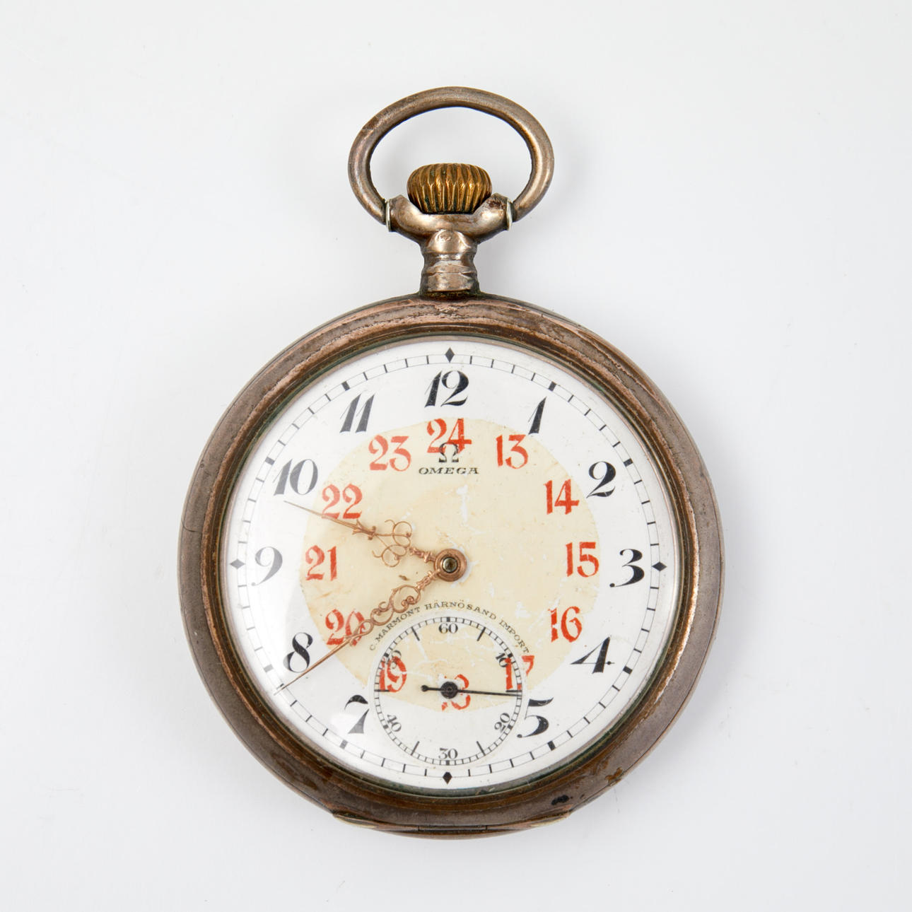 TASKUKELLO, hopeaa, Omega, 1900-luvun alku.