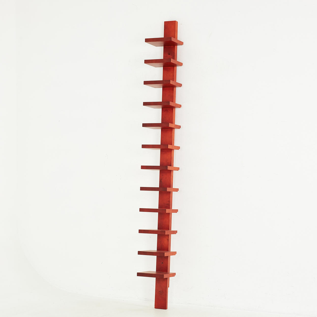 JOHN KANDELL. Wall shelf, “Pilaster”, cherry, for Källemo.