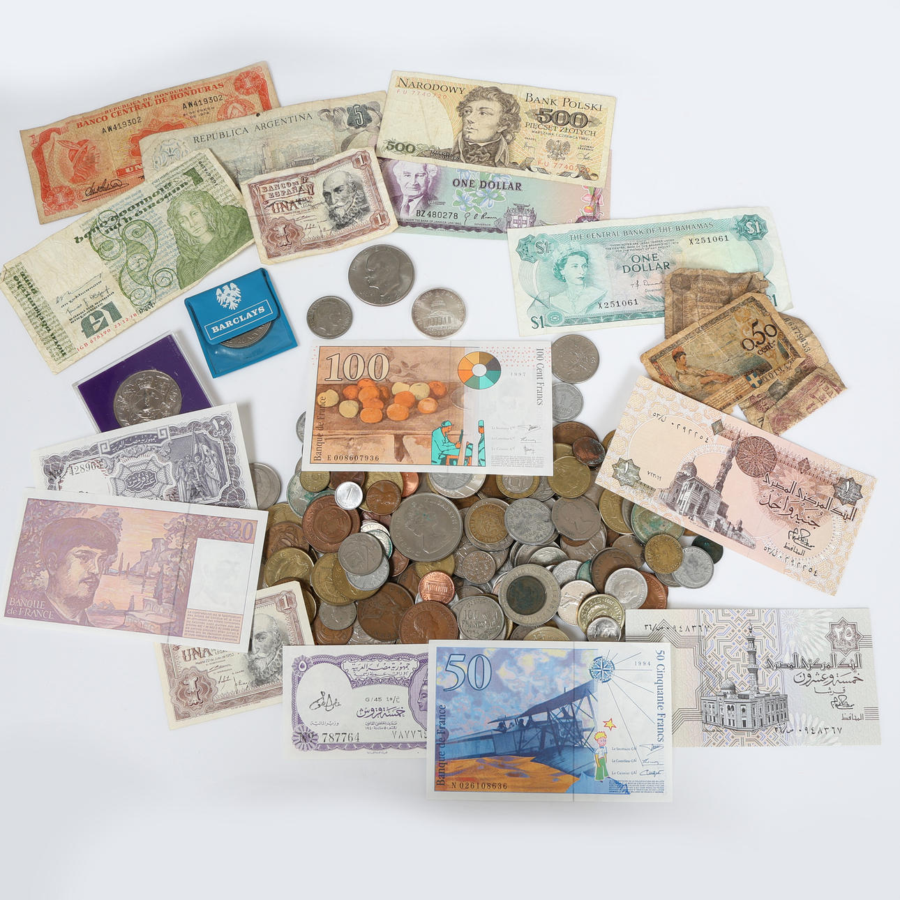 COLLECTION OF COINS AND BANK NOTES.