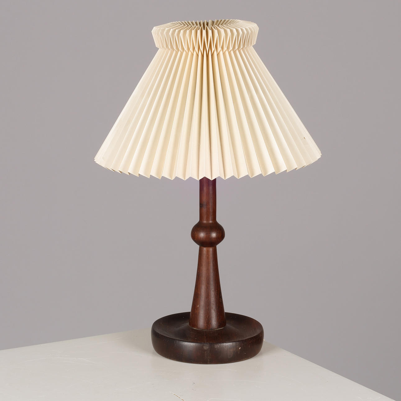 Danish design Table lamp made of rosewood with Le klint screen. Denmark.