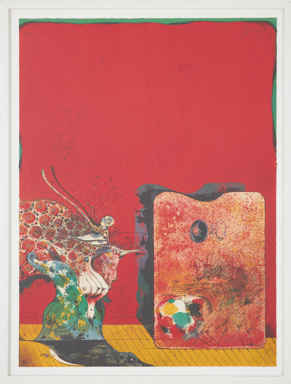 ARDY STRÜWER. Composition, lithograph in colours, signed and dated Paris 77, numbered 37/100.