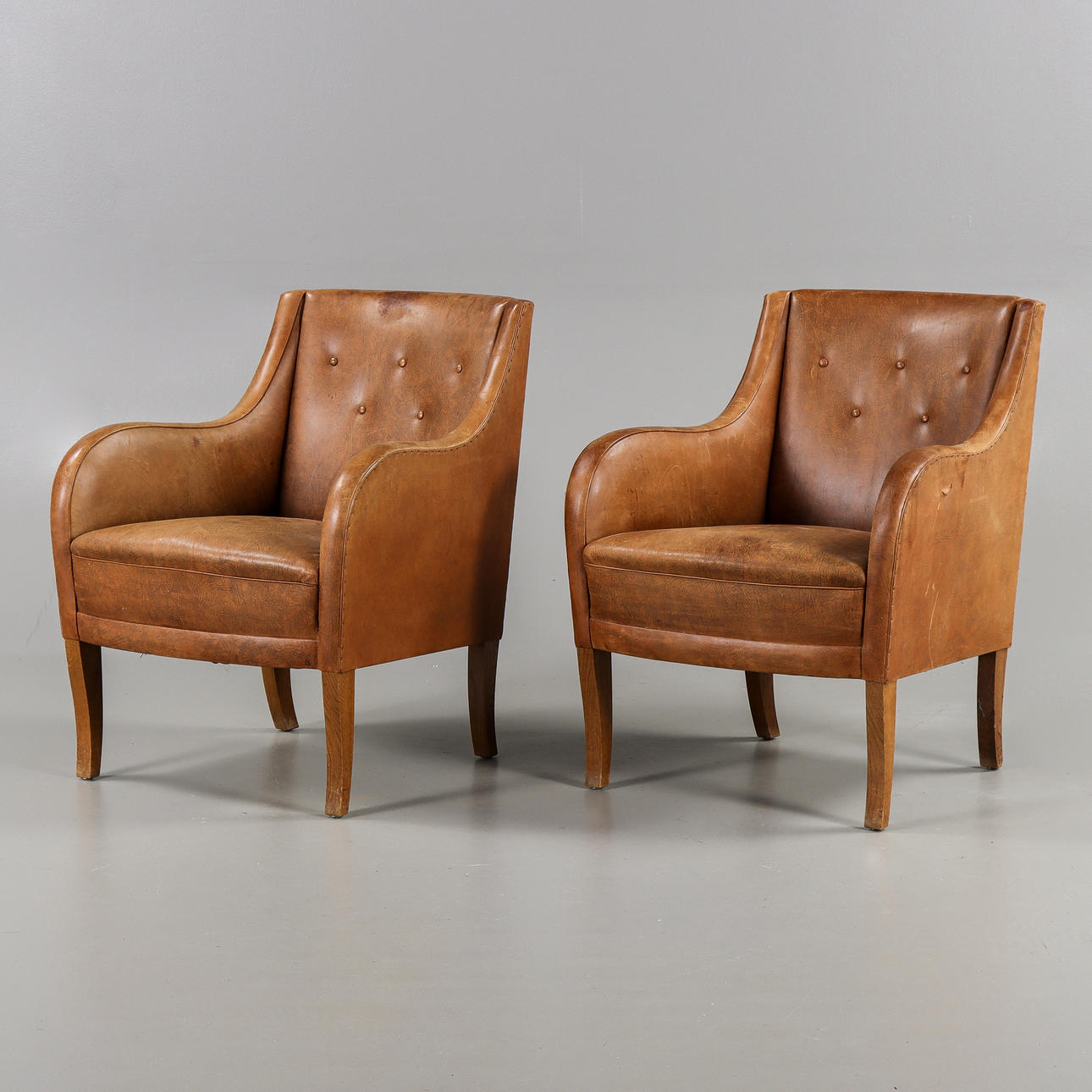 KLUB LÆNESTOLE, 2 stk. 1920/30.