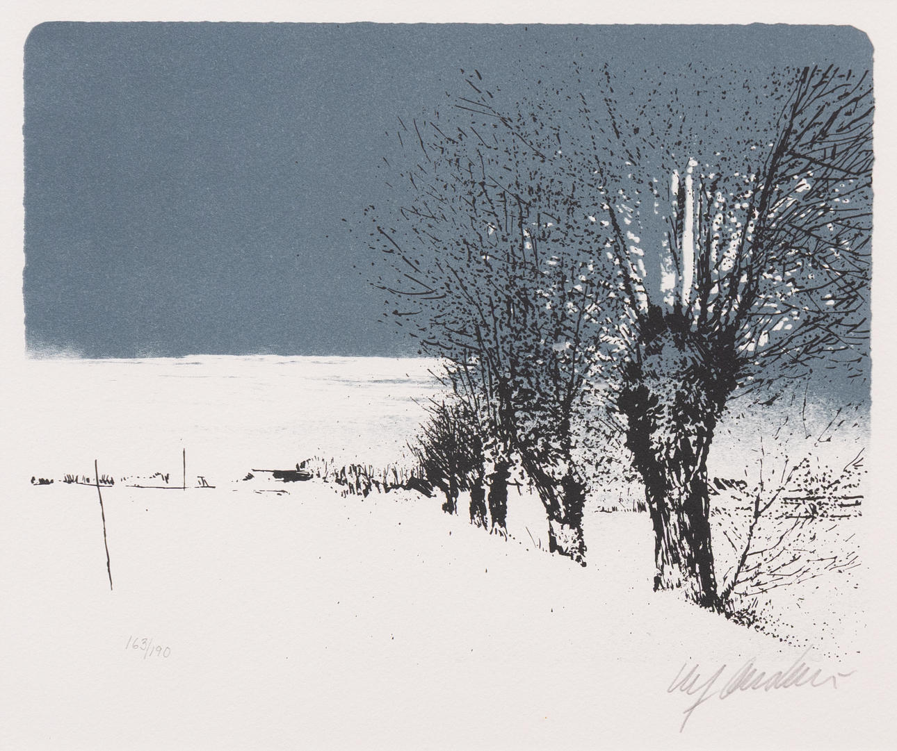 ULF ONSBERG. Arrows in snow, lithograph, signed and numbered.