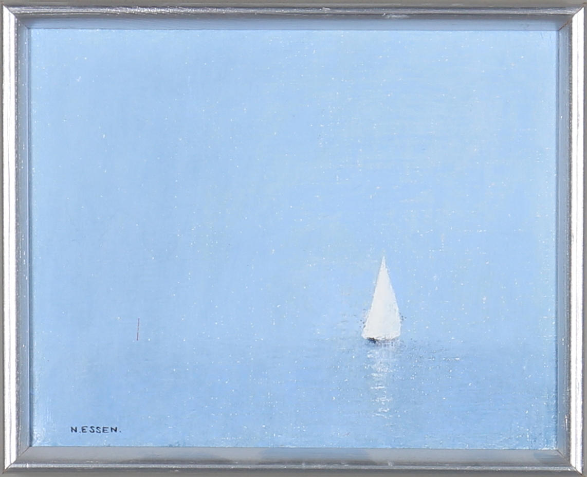 NILS ESSEN. 2 st, akvarell och olja på duk, signerade.