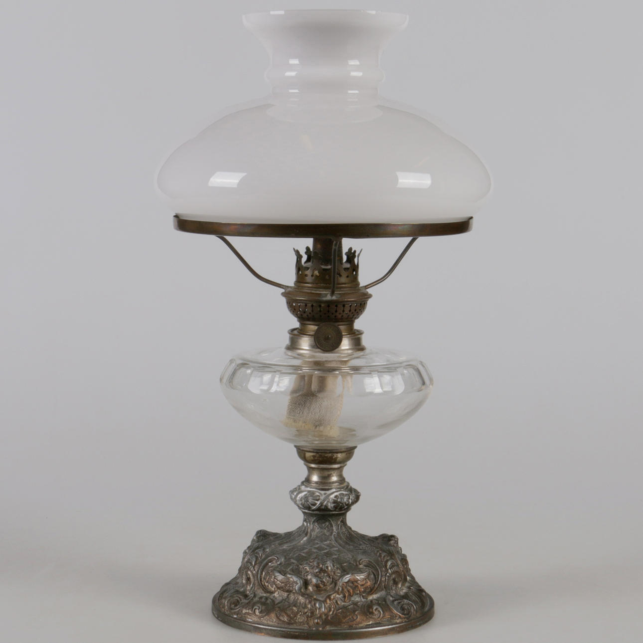 BORDSFOTOGENLAMPA, metall och glas, Kosmosbrenner, 1900-tal.