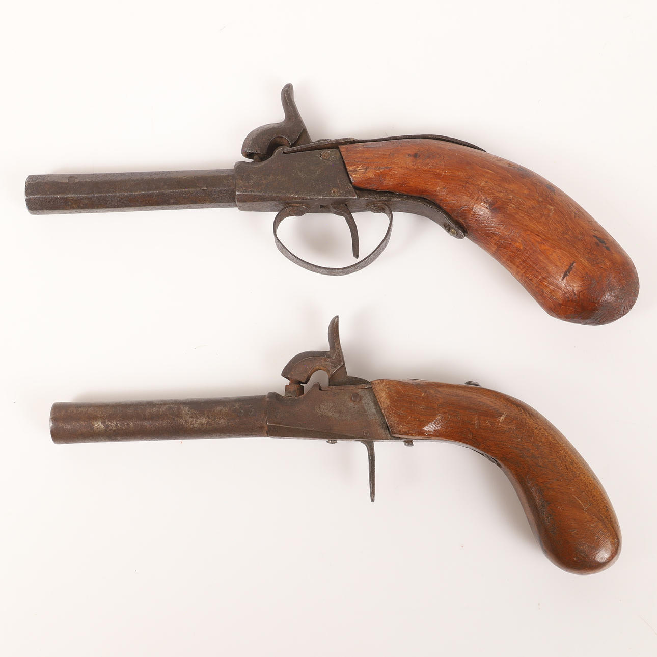 DOS PISTOLAS SLAG LOCK, siglo XIX.