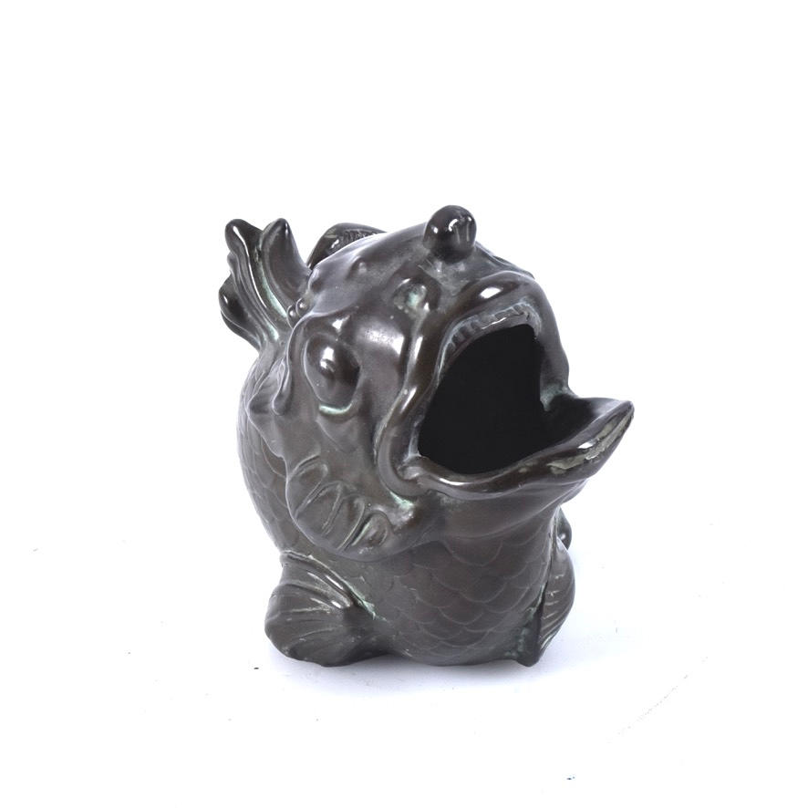 FISK, bronspatinerad metall, Just, Danmark.