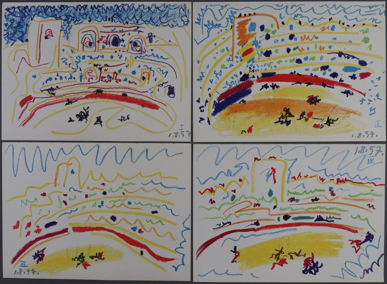PICASSO, PABLO. After. - four heliogravures based on drawings from “Toros y Toreros”.