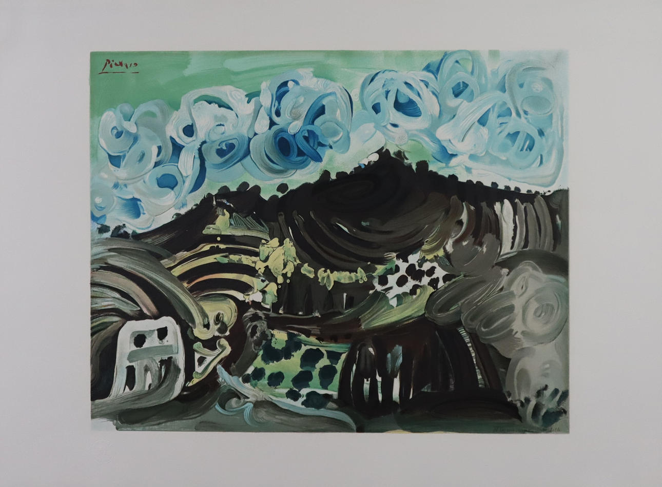 PICASSO, PABLO. After. - “View from the artist's studio”, color lithograph in 20 colors on vellum d'Arches.