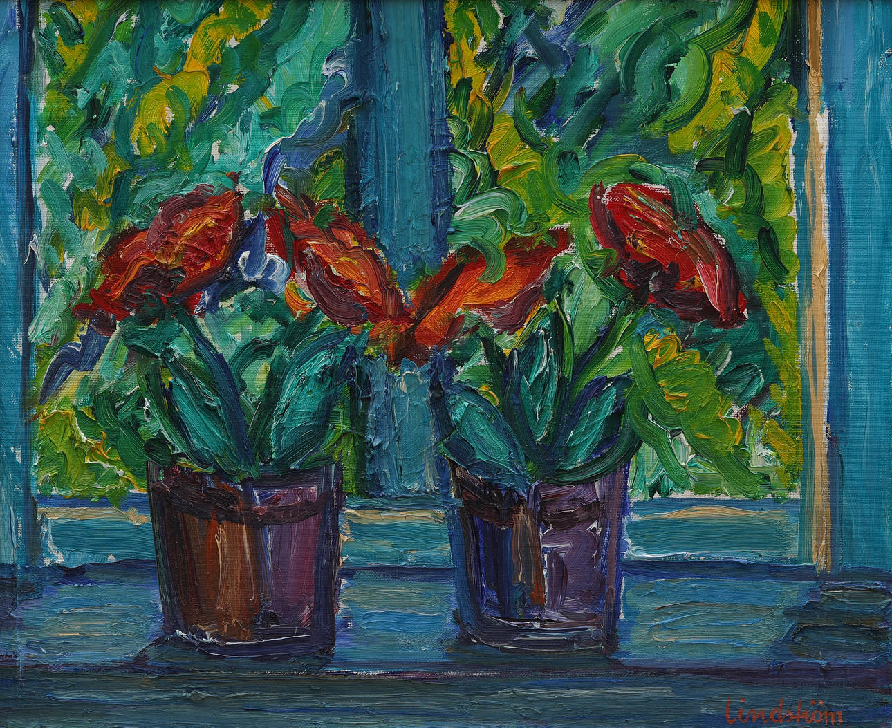 KNUT LINDSTRÖM. oil on canvas, “Window”, signed Lindström, dated 1973.