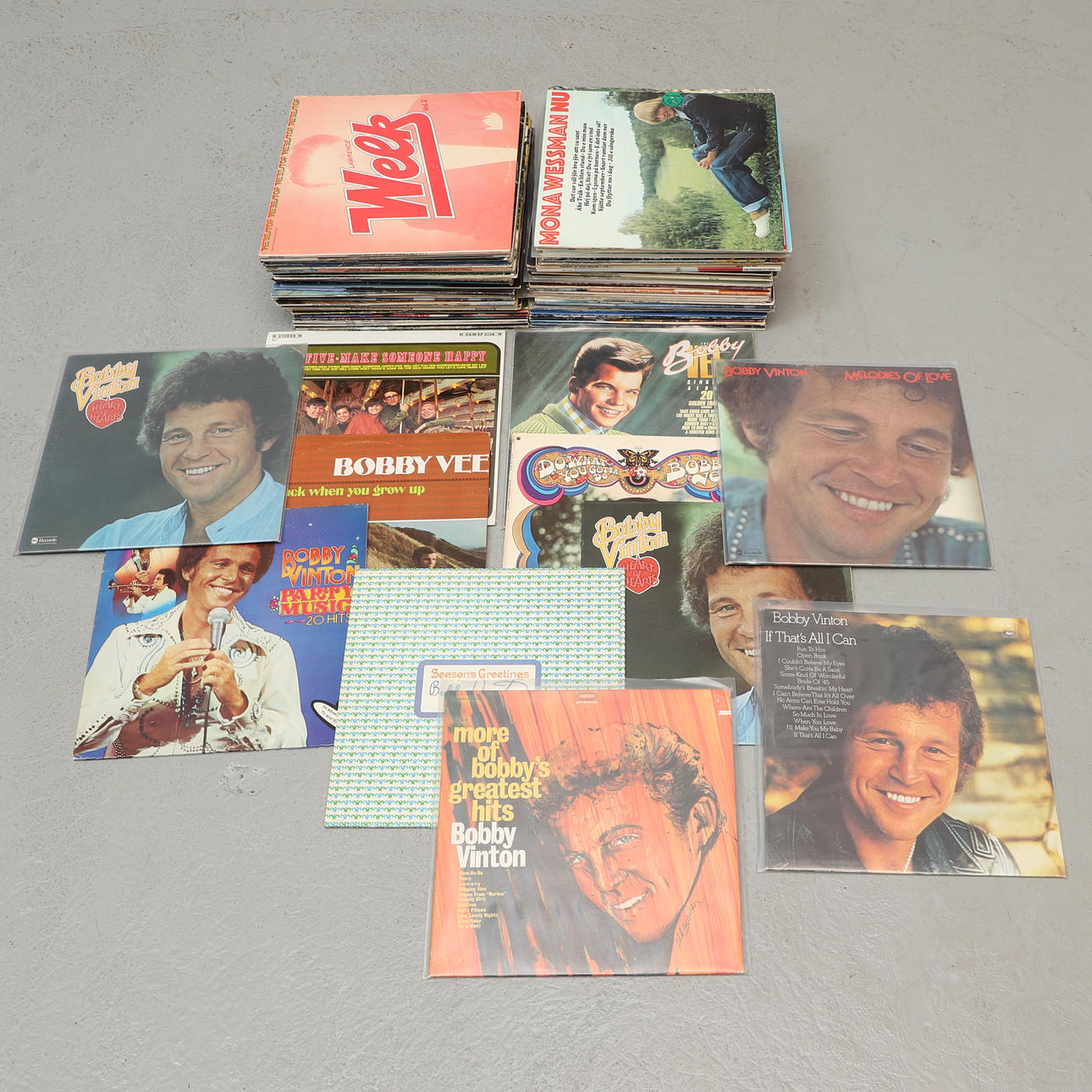 VINYL RECORDS, about 100 pcs, including Bobby Vinton.