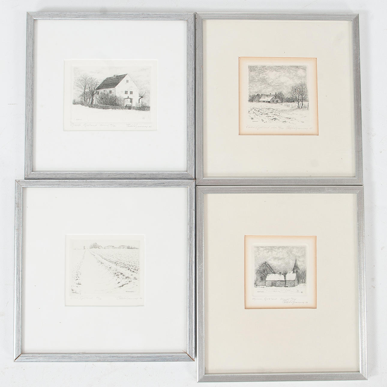 ÖRJAN HÅKANSSON. 4 etchings, Gotland.