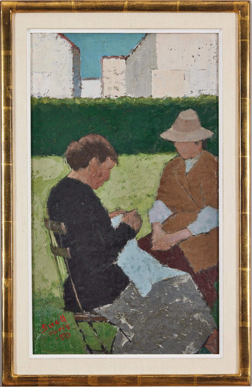 GRETA GERELL. Needlework in the garden.