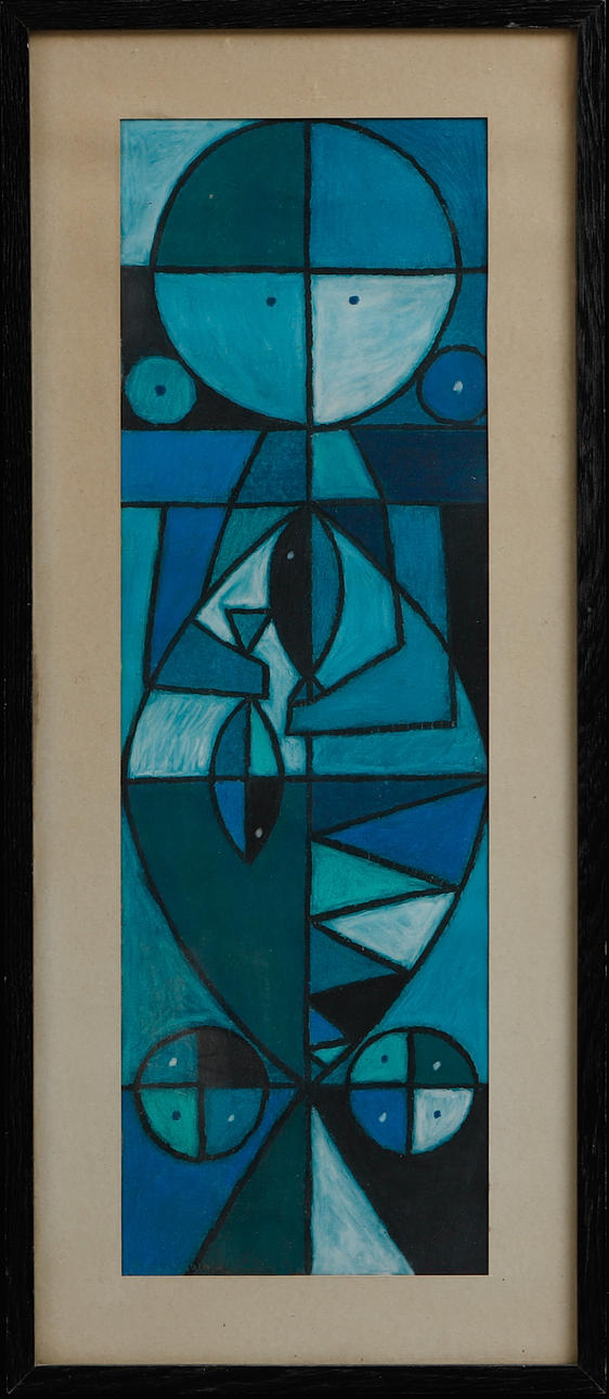 HANS OSSWALD. Composition, pastel, signed.