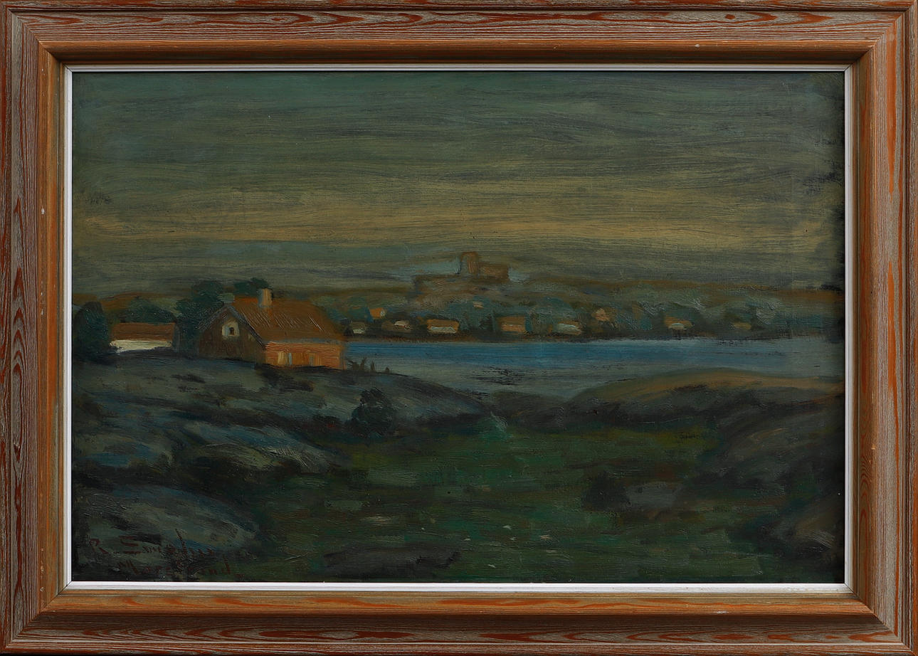 OIDENTIFIERAD KONSTNÄR. “Marstrand” oil on canvas, signed.