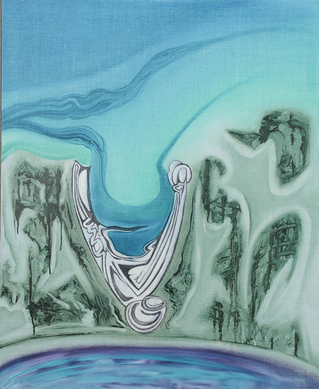 OIDENTIFIERAD KONSTNÄR. Abstract composition, oil on canvas, unsigned.