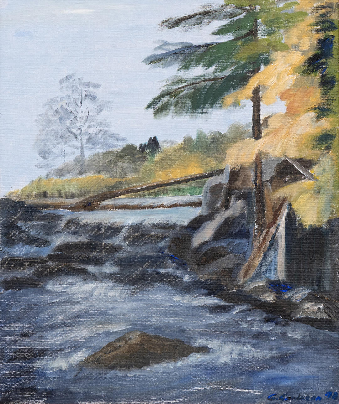 OIDENTIFIERAD KONSTNÄR. Forest landscape, oil on canvas, signed G. Carlsson and dated 78.