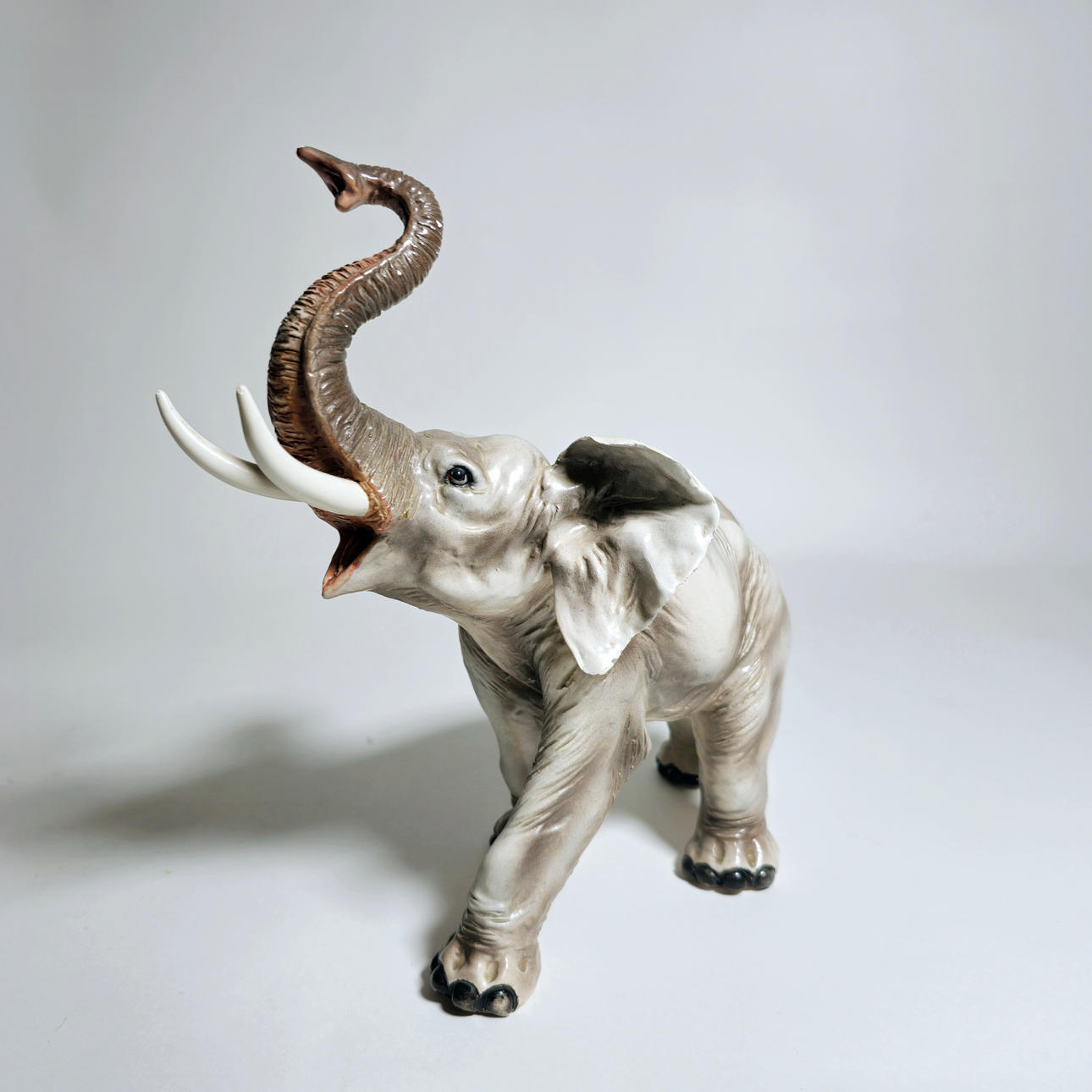 CAPODIMONTE CERAMIC ELEPHANT.