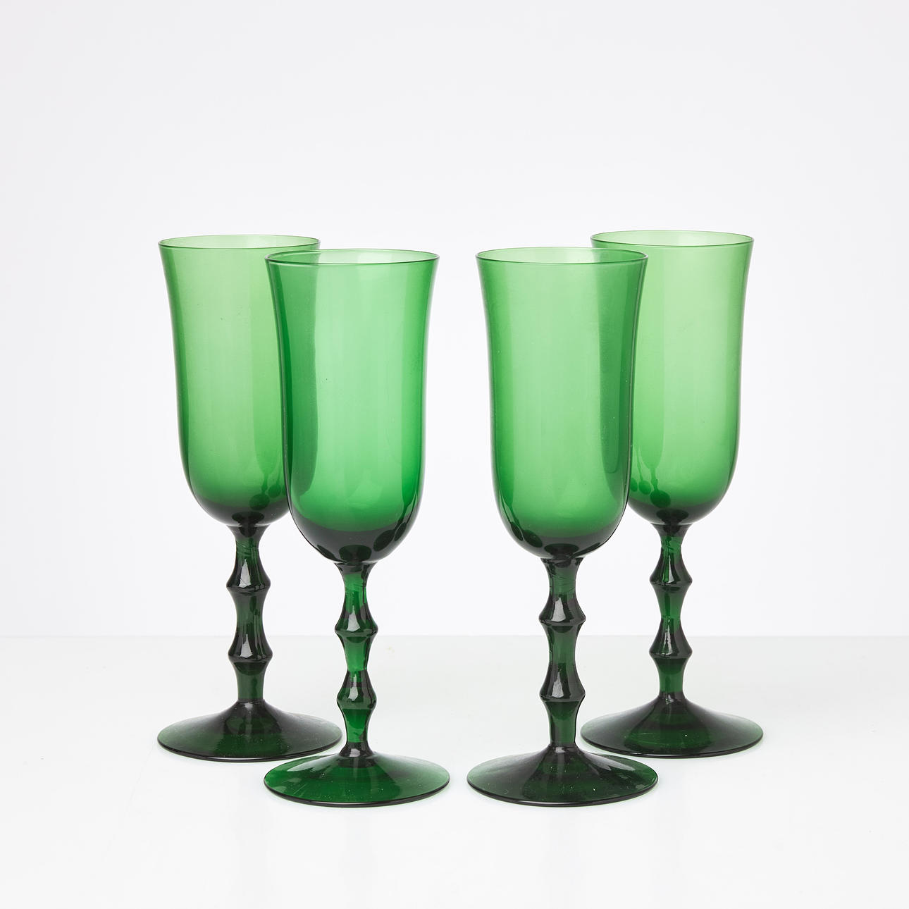 SIMON GATE. 4 glass “Salut” camping straws, Orrefors.