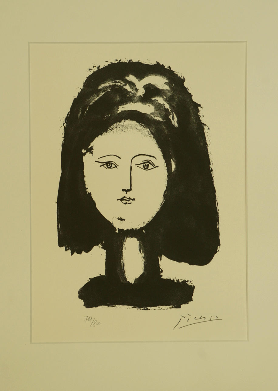 PICASSO, PABLO (1881 MÁLAGA - 1973 MOUGIN). ”Visage de femme á la chevelure”.