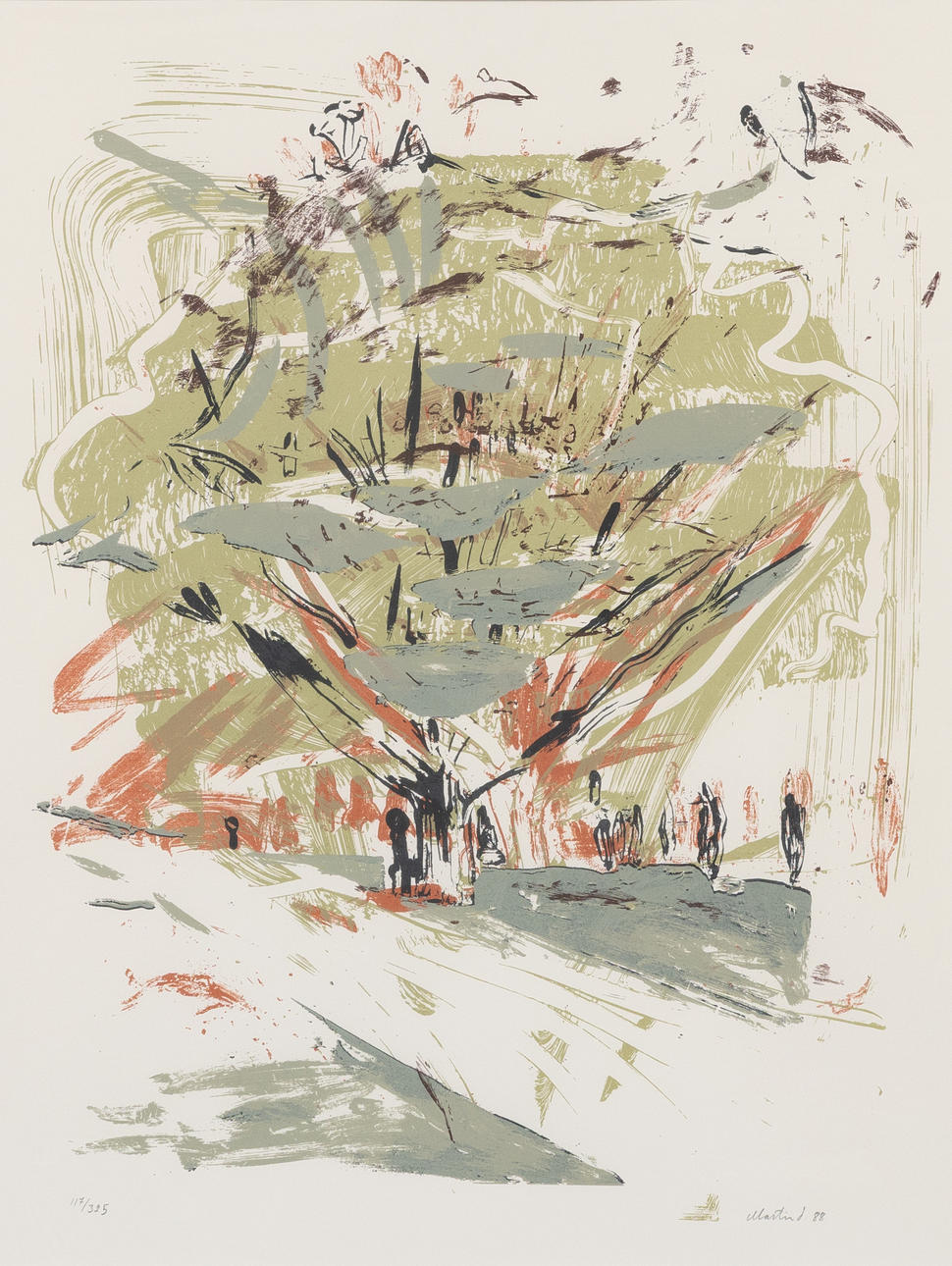 MARTIN D STENBERG (FÖDD 1954). Tree by road, lithograph no. 117/325, signed and dated -88.