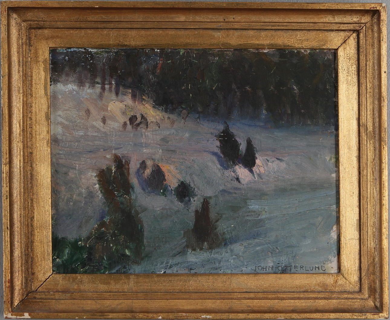 JOHN ÖSTERLUND. "Mars kväll", olja på duk, signerad.