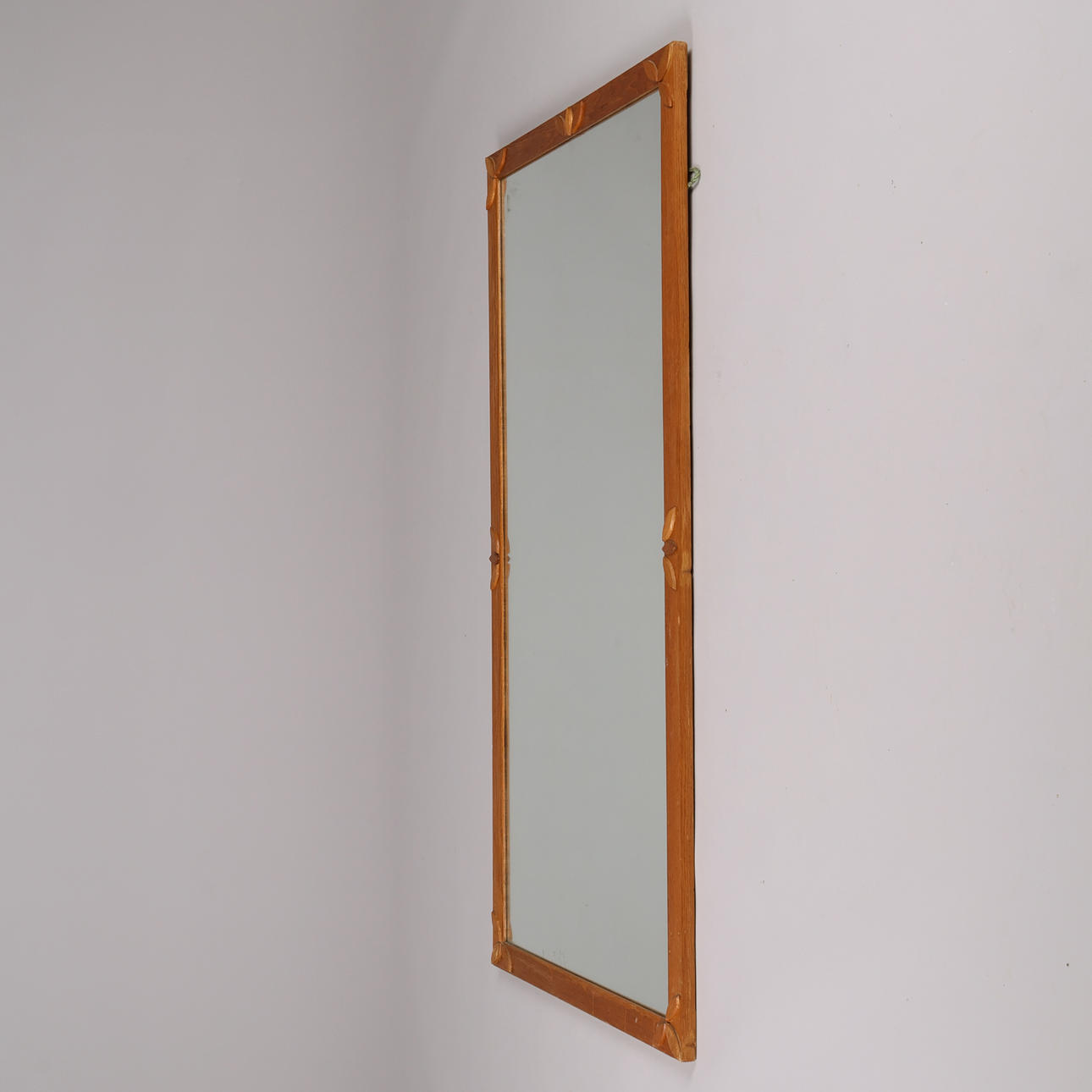 Sculptural mirror with teak frame, 1974.