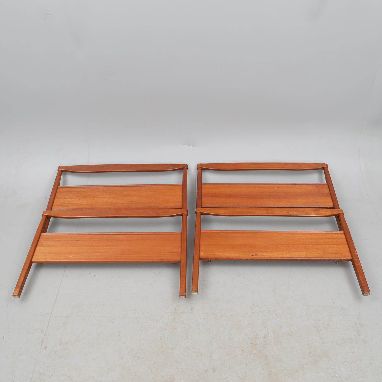 Headboards, a pair, teak.