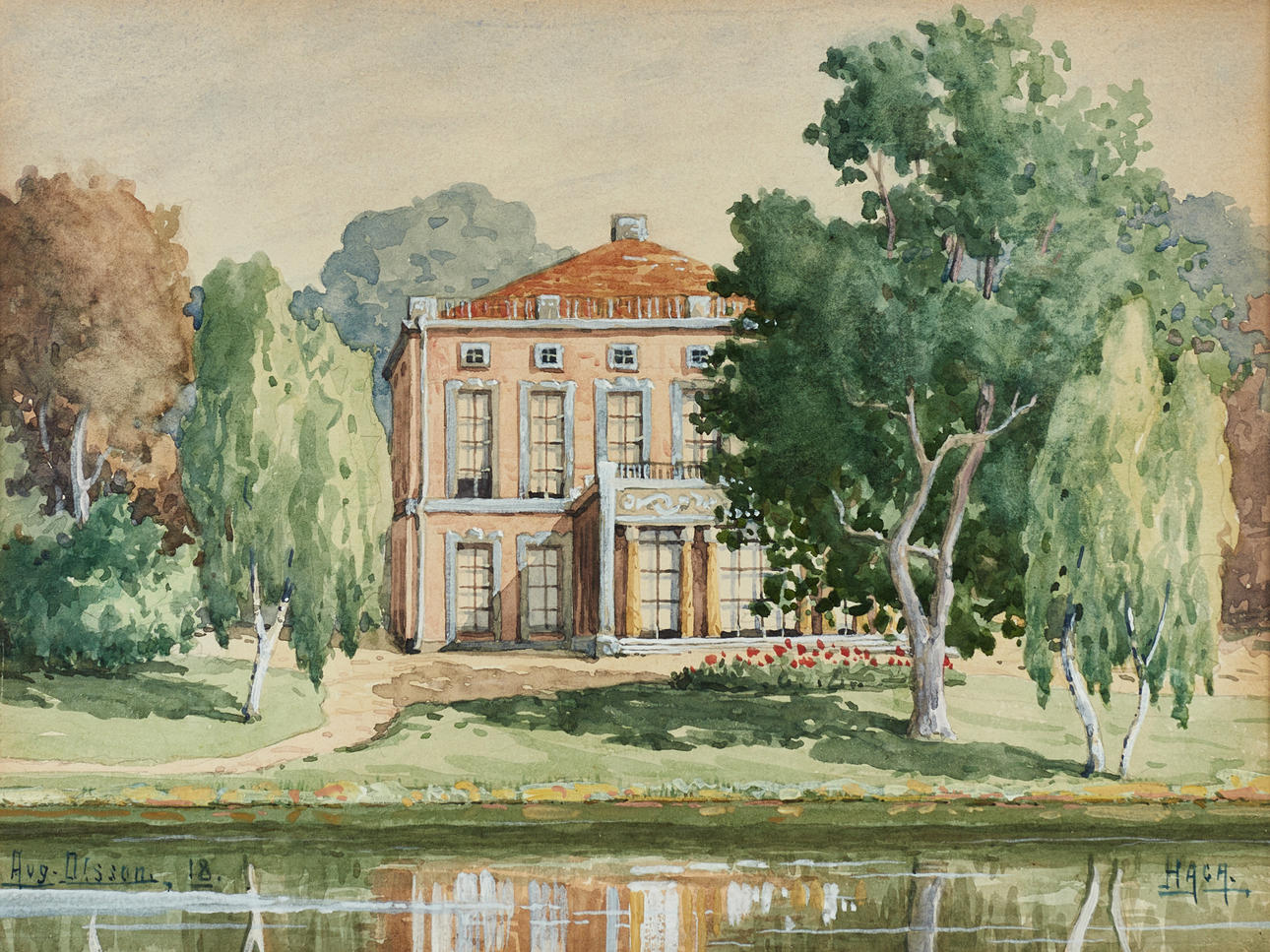 AUGUST OLSSON, (1900), “Haga”, signed and dated 18, aquavarell.