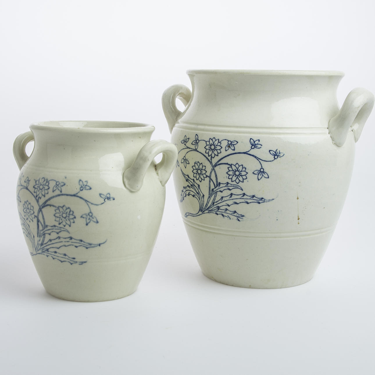 KRUS, 2 stycken, blå/vita, Gustavsberg.