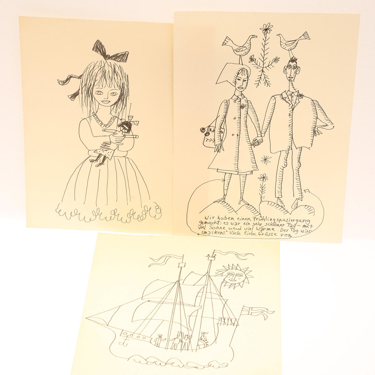 JOŽE CIUHA. Drawings 3 pieces, unsigned.