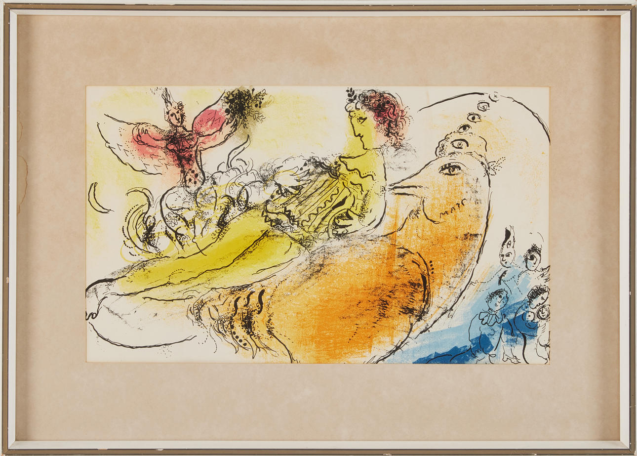 MARC CHAGALL. “L'Accordéoniste”, lithographic print, from bookwork.