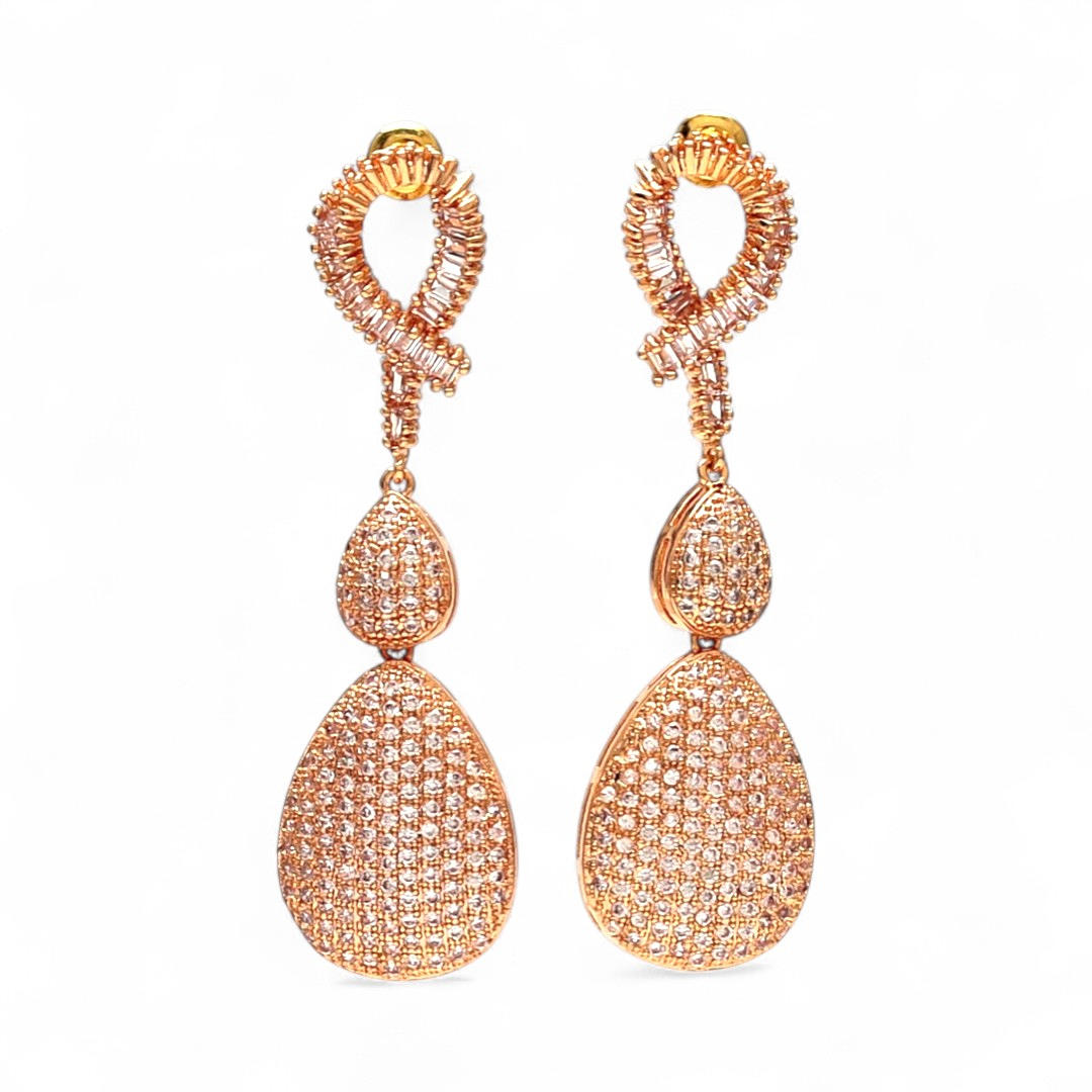 Zircons long earrings.