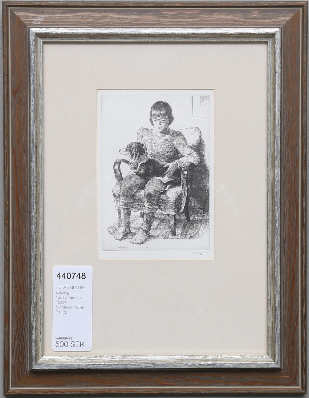 FOLKE GULLBY. Etsning. "Susanne och Tossy". Signerad. 1969-71.