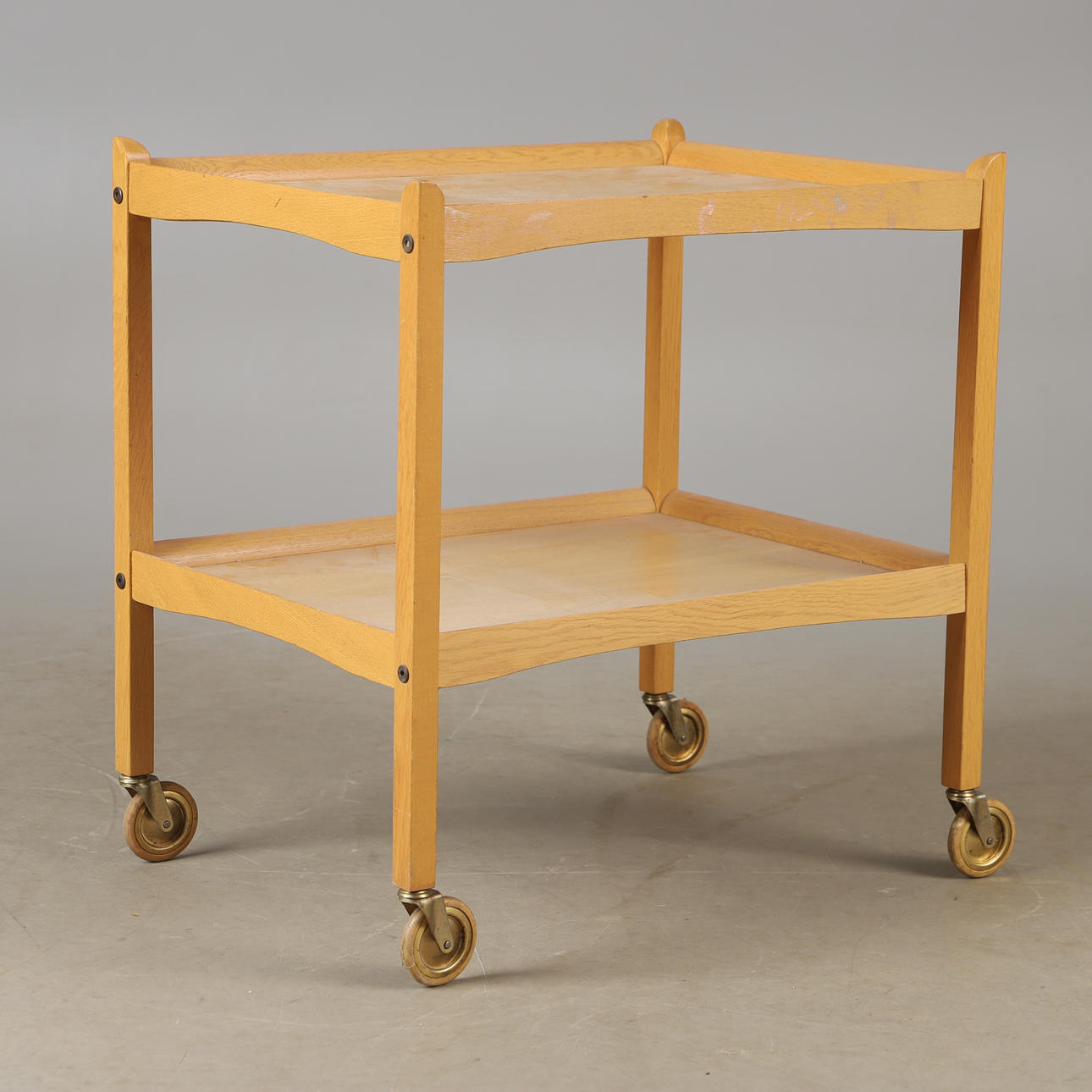 An oak dining trolley, 1960s.