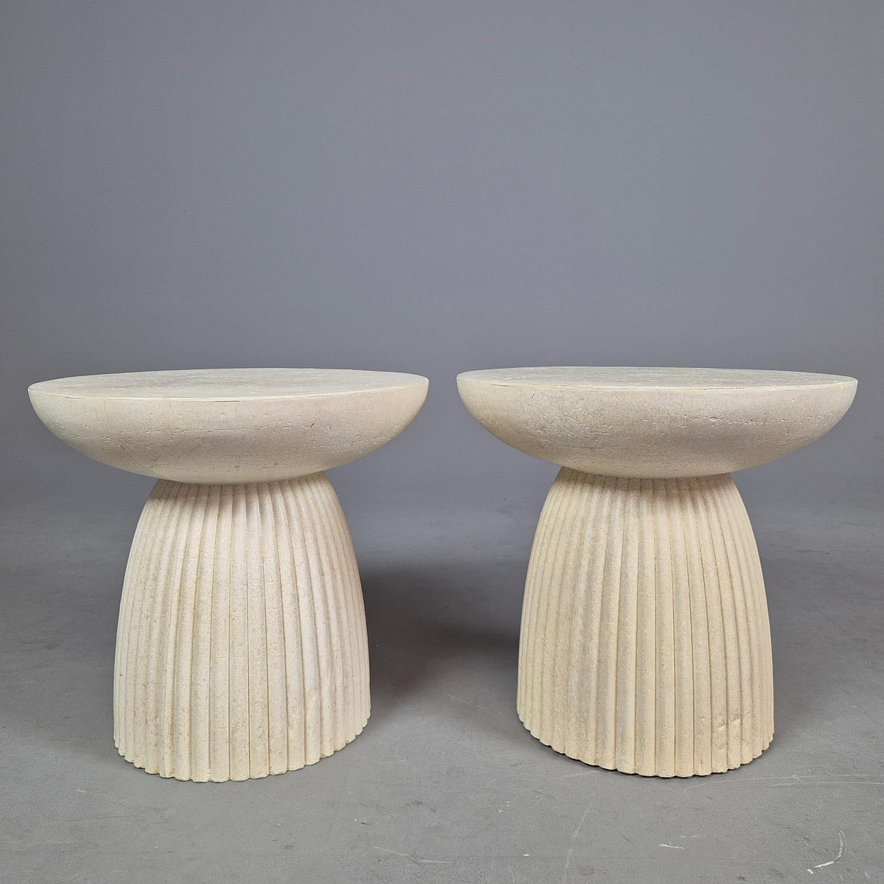 SIDE TABLES, A PAIR.