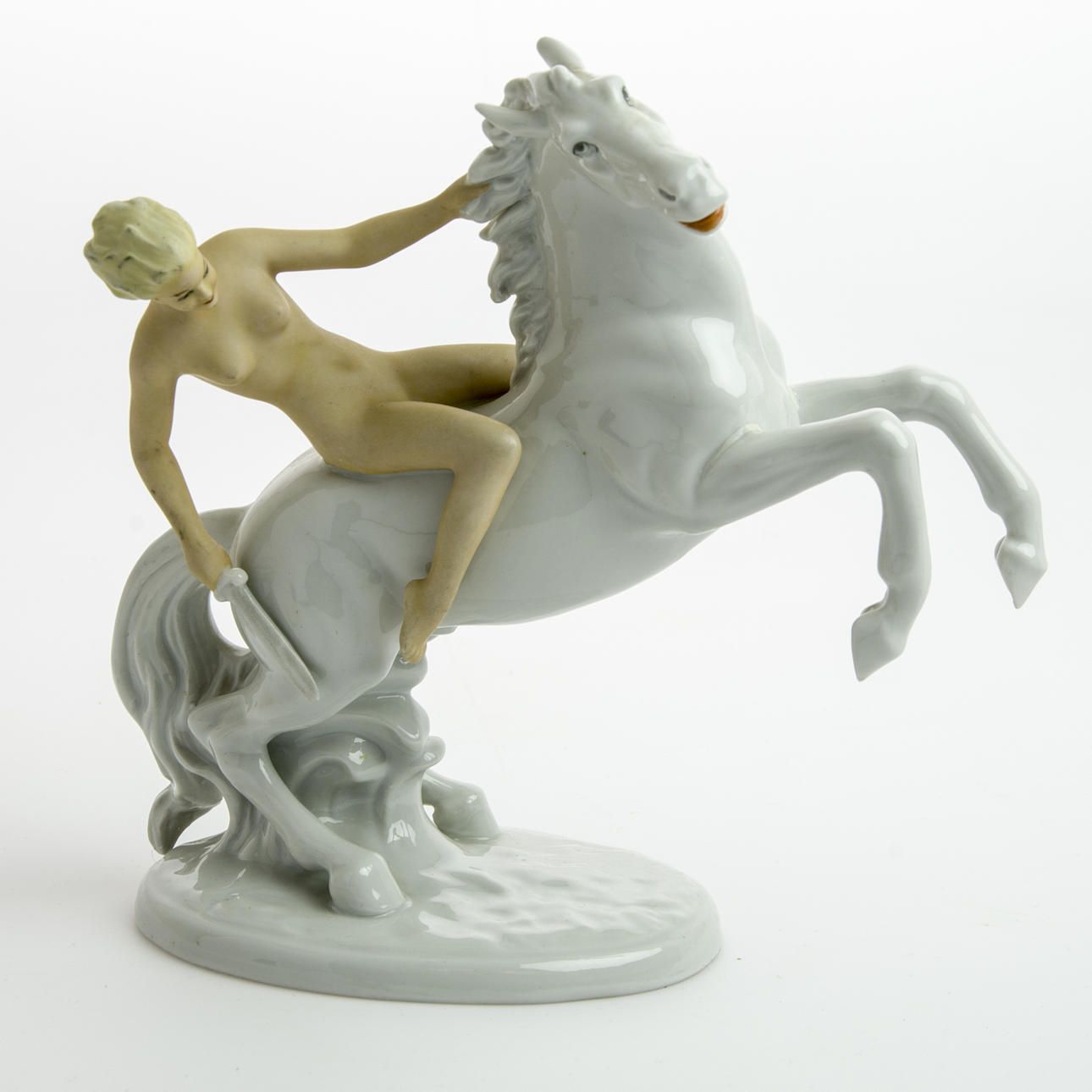 FIGURIN, kvinna på häst, Schaubachkunst.