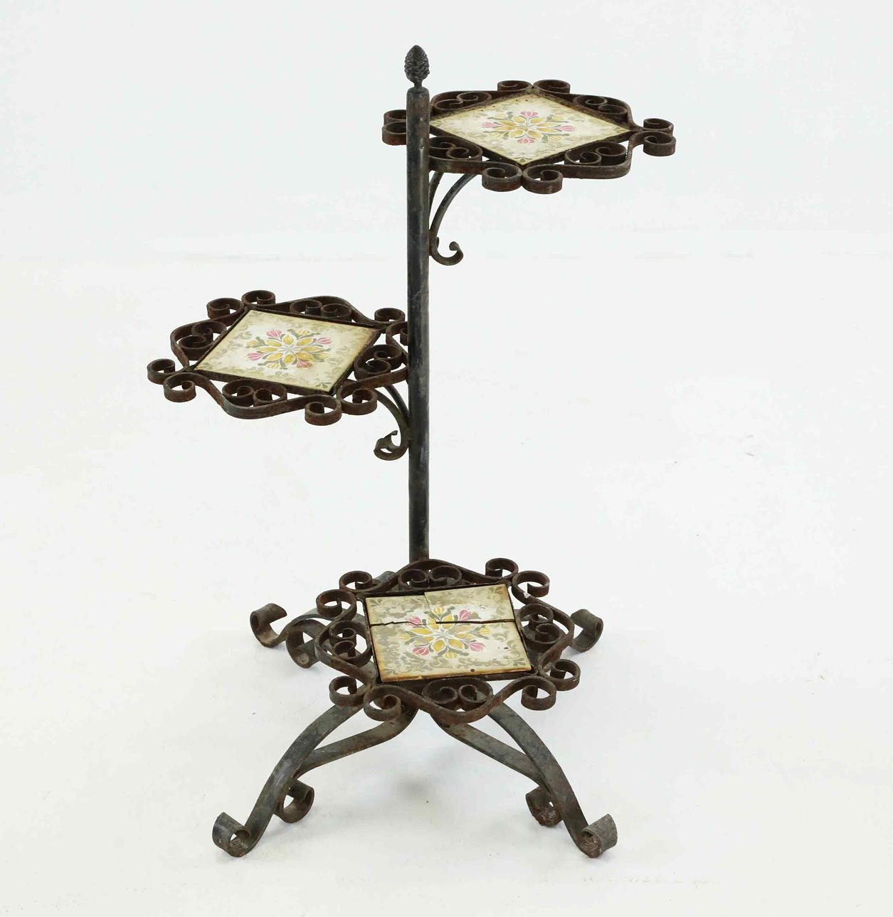 A Victorian style wrought flower table, 20th century.