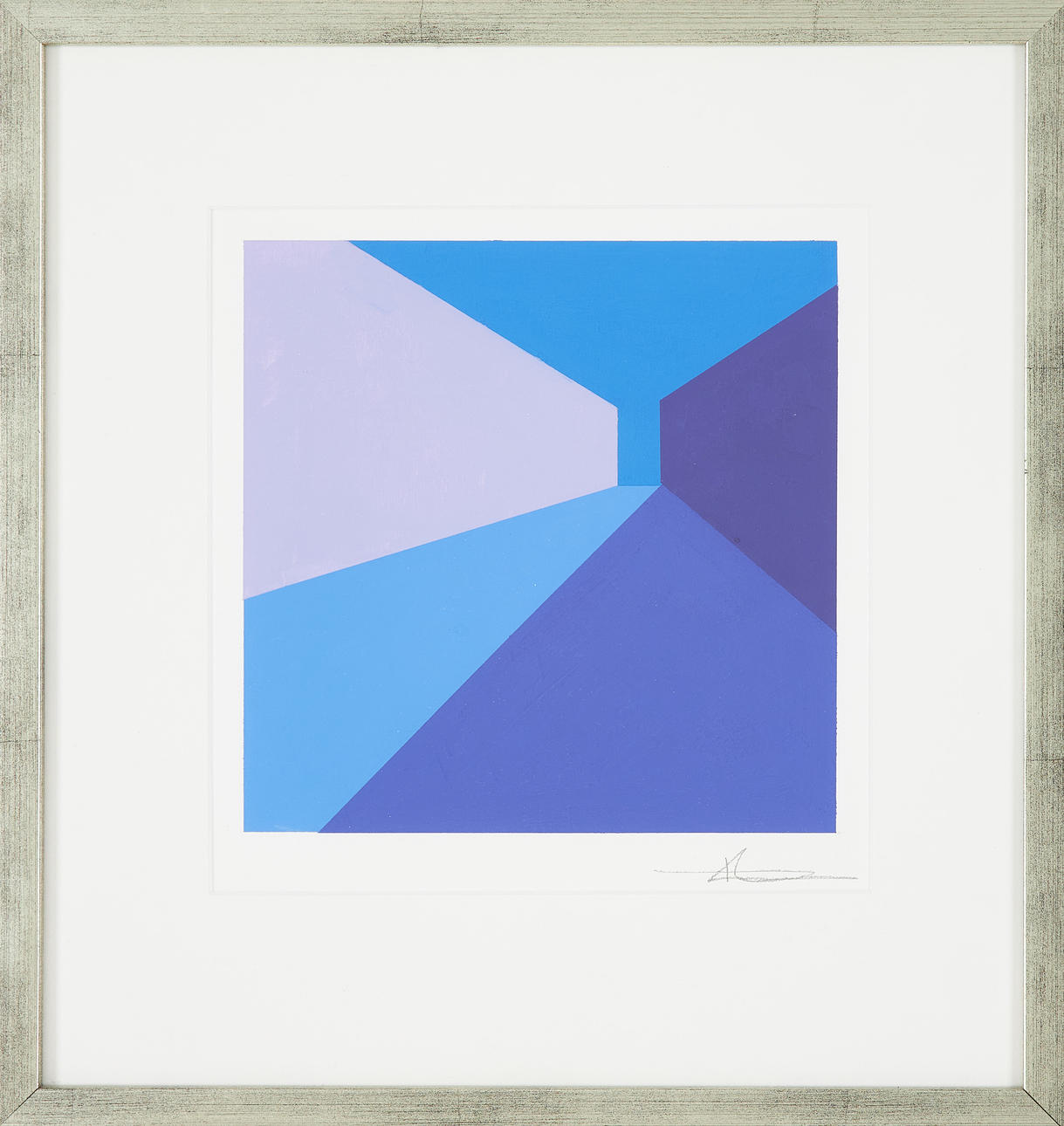DAVID LARSSON. Deflection Blue, signed, gouache.