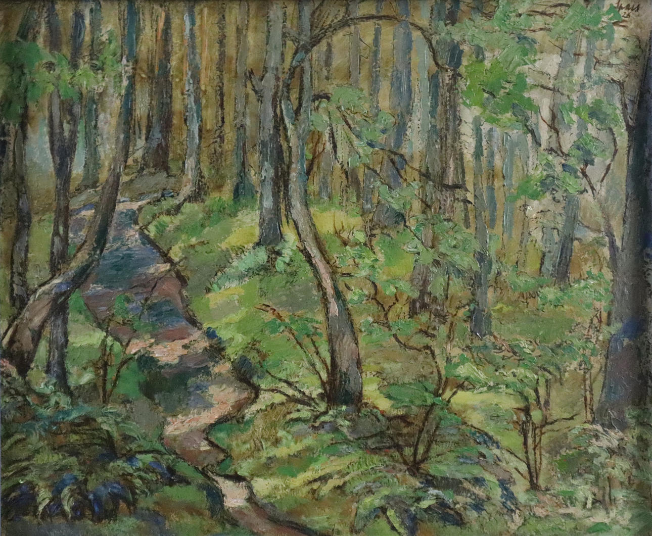 - SPARS, EYLERT. - Forest interior with stream (1926), oil on cardboard.