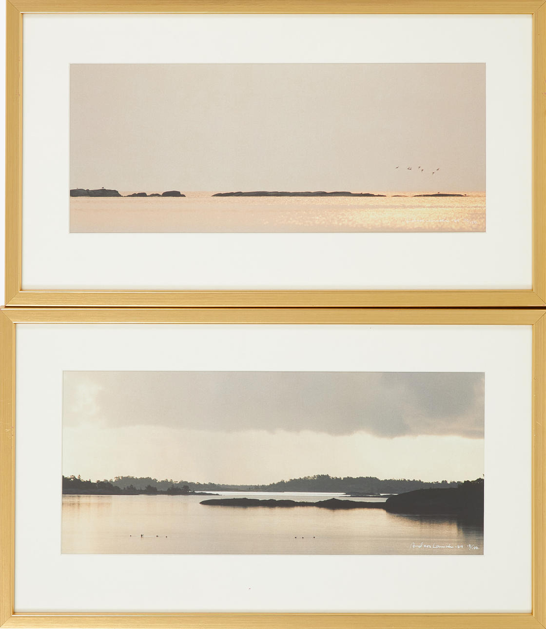 ANDERS LAMRÉN (FÖDD 1942). “Villinge from Sjunkviken on Fjärdlange & Arholma out towards the Sea of Åland”, C-print, signed and dated -81, numbered 15/150 & 30/150.