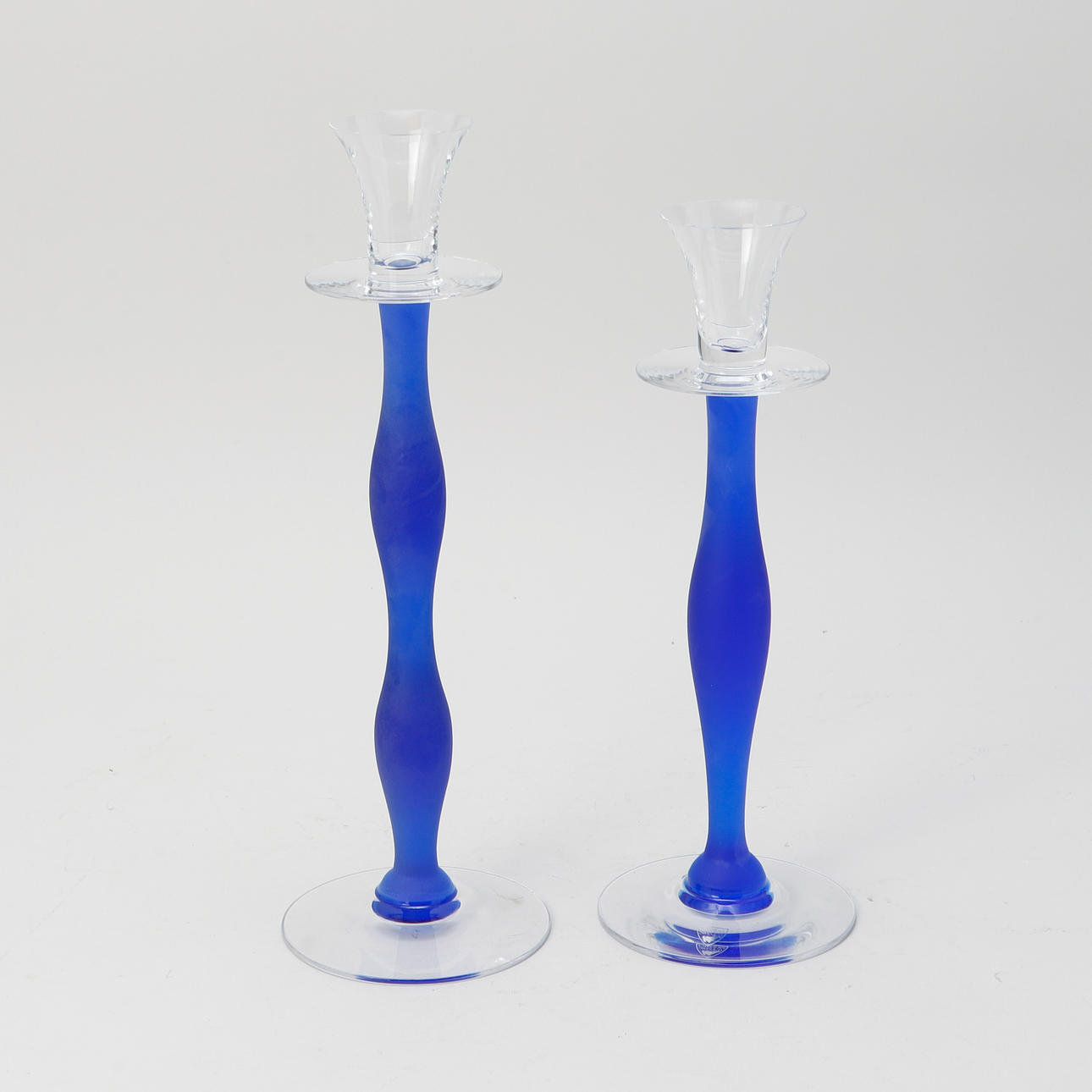 ANNE NILSSON. Candlesticks, 2 pcs, “Celeste”, Orrefors.